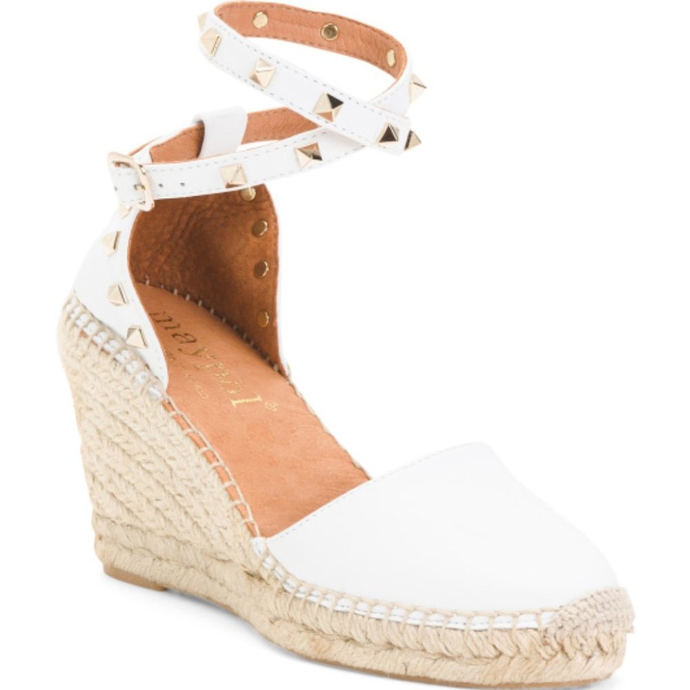 MAYPOL Made In Spain Studded Leather Wedges